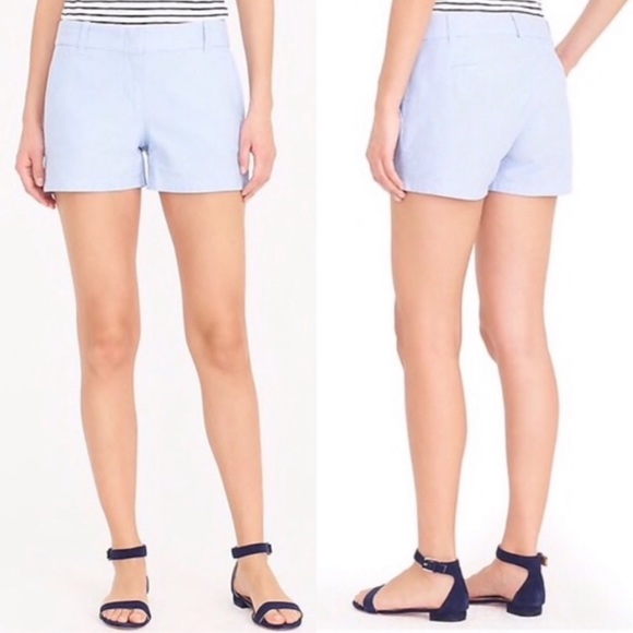 J.Crew pale blue “powdered oxford” short in cotton, NEW NWT Size 10, “City Fit” - Picture 6 of 8